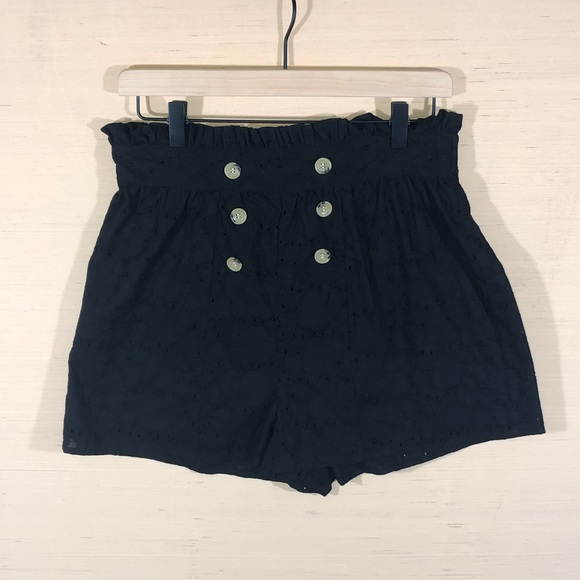 Topshop Pants - Topshop Black Eyelet Shorts